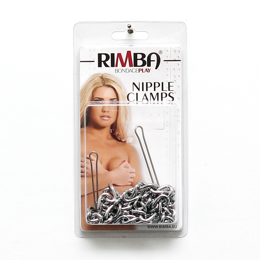 Silver Nipple Clamps With Double Chain image 3