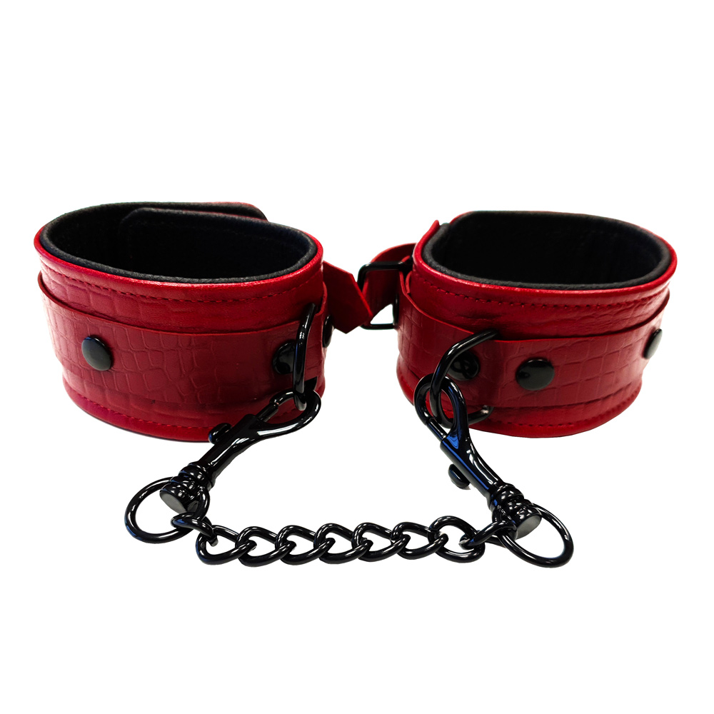 Rouge Garments Leather Croc Print Wrist Cuffs image 1