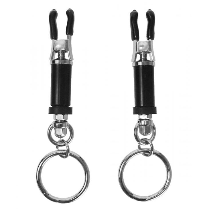 Master Series Bondage Ring Barrel Nipple Clamps image 1