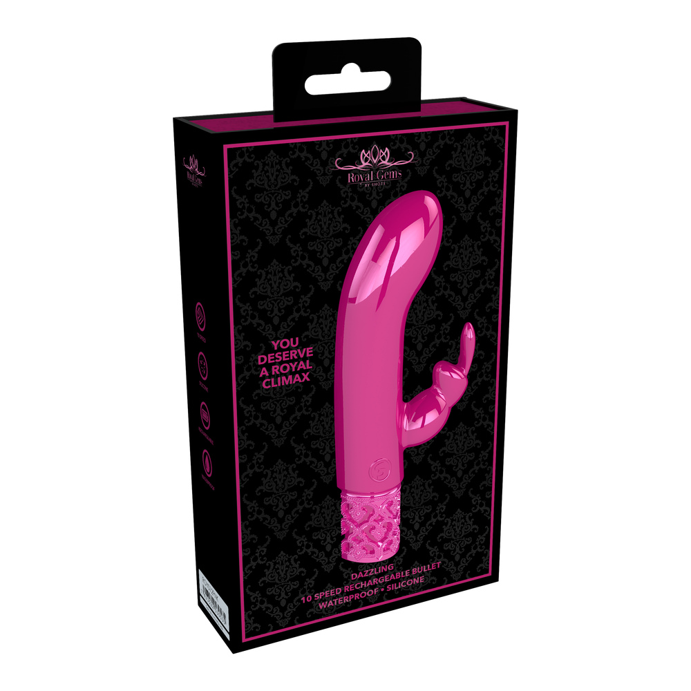 Royal Gems Dazzling Rechargeable Rabbit Bullet Pink image 4