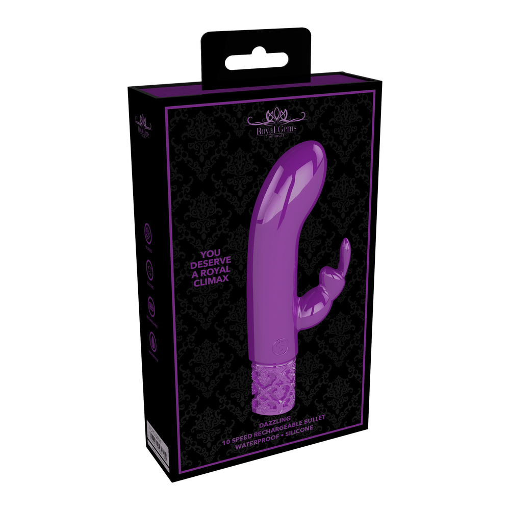 Royal Gems Dazzling Rechargeable Rabbit Bullet Purple image 4