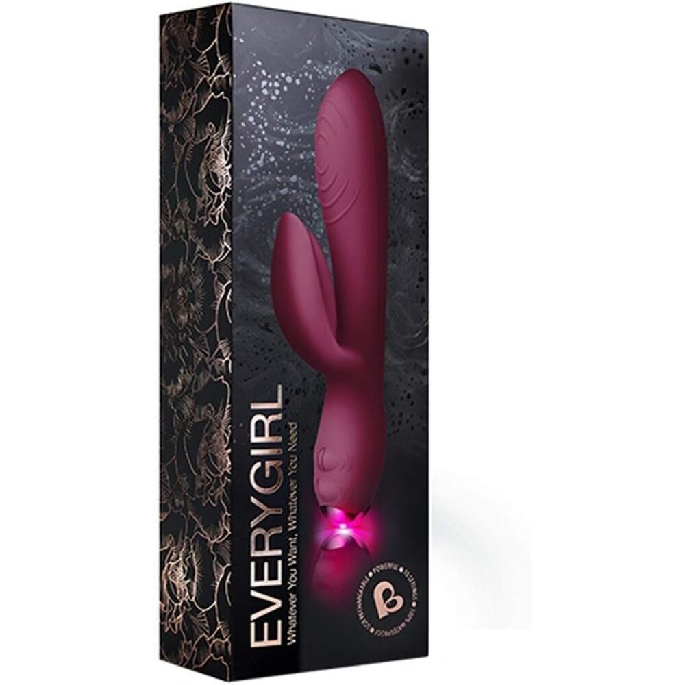 Rocks Off Everygirl Burgundy Rechargeable Rabbit Vibrator image 4