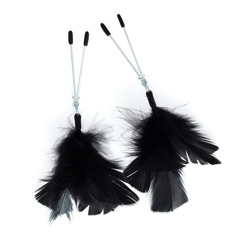 Black Feather Nipple Clamps image 1