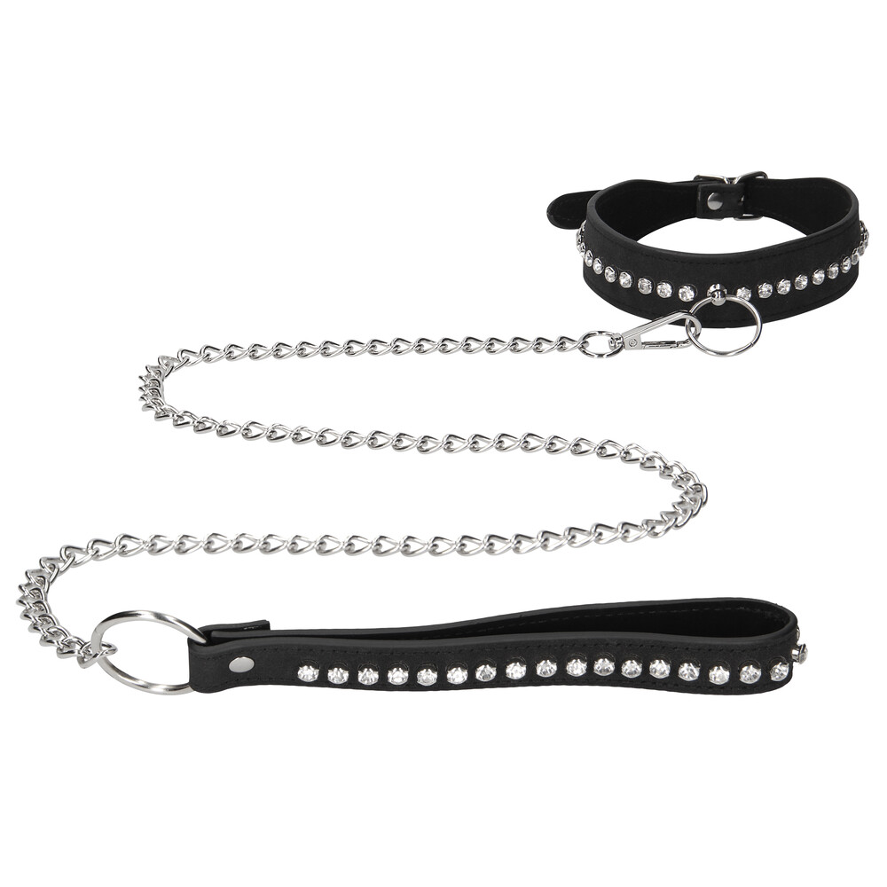 Ouch Diamond Studded Collar With Leash image 1