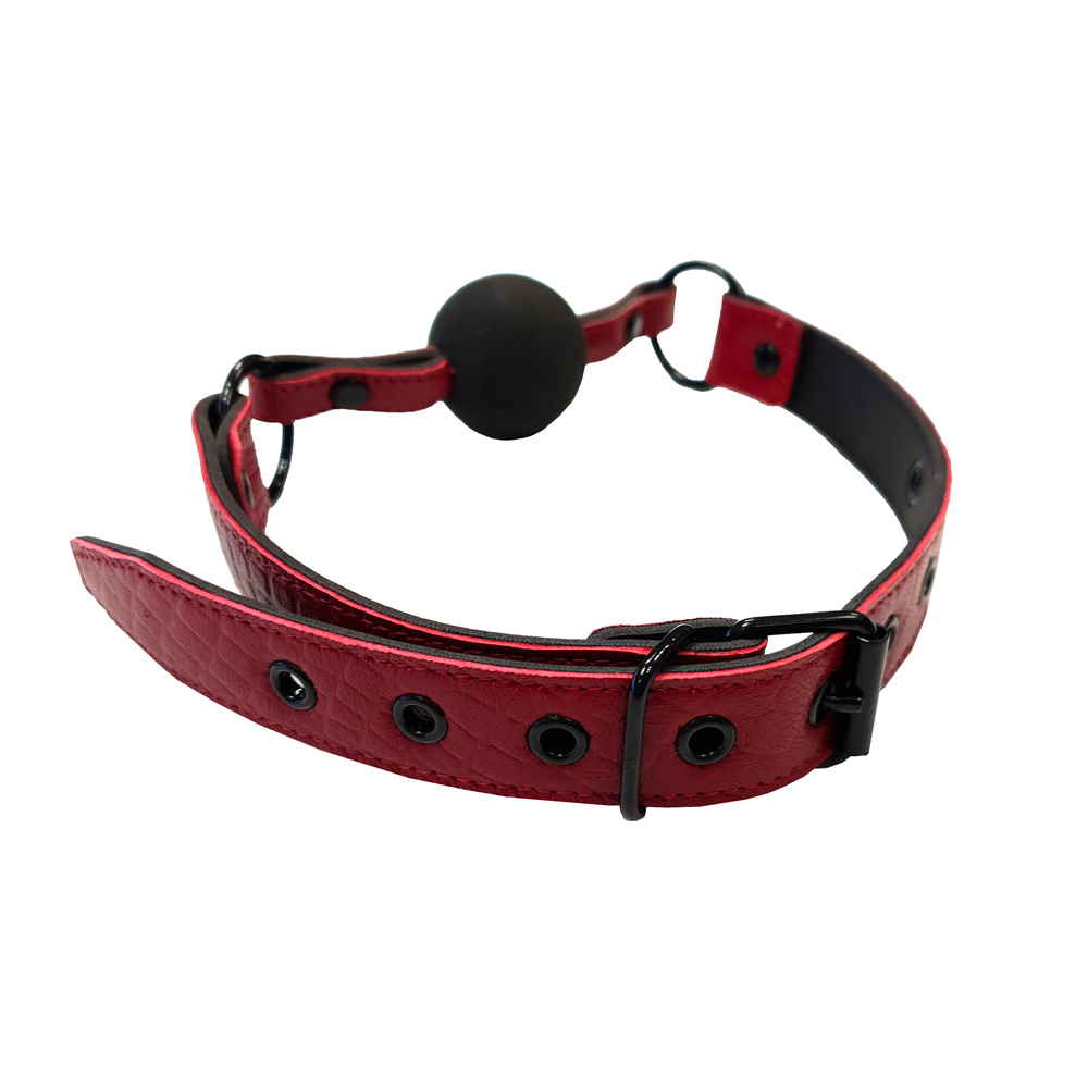 Rouge Garments Leather Croc Print Ball Gag image 3