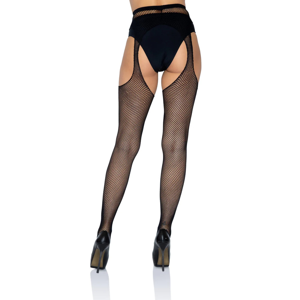 Leg Avenue Fishnet Suspender Pantyhose Black UK 6 to 12 image 2