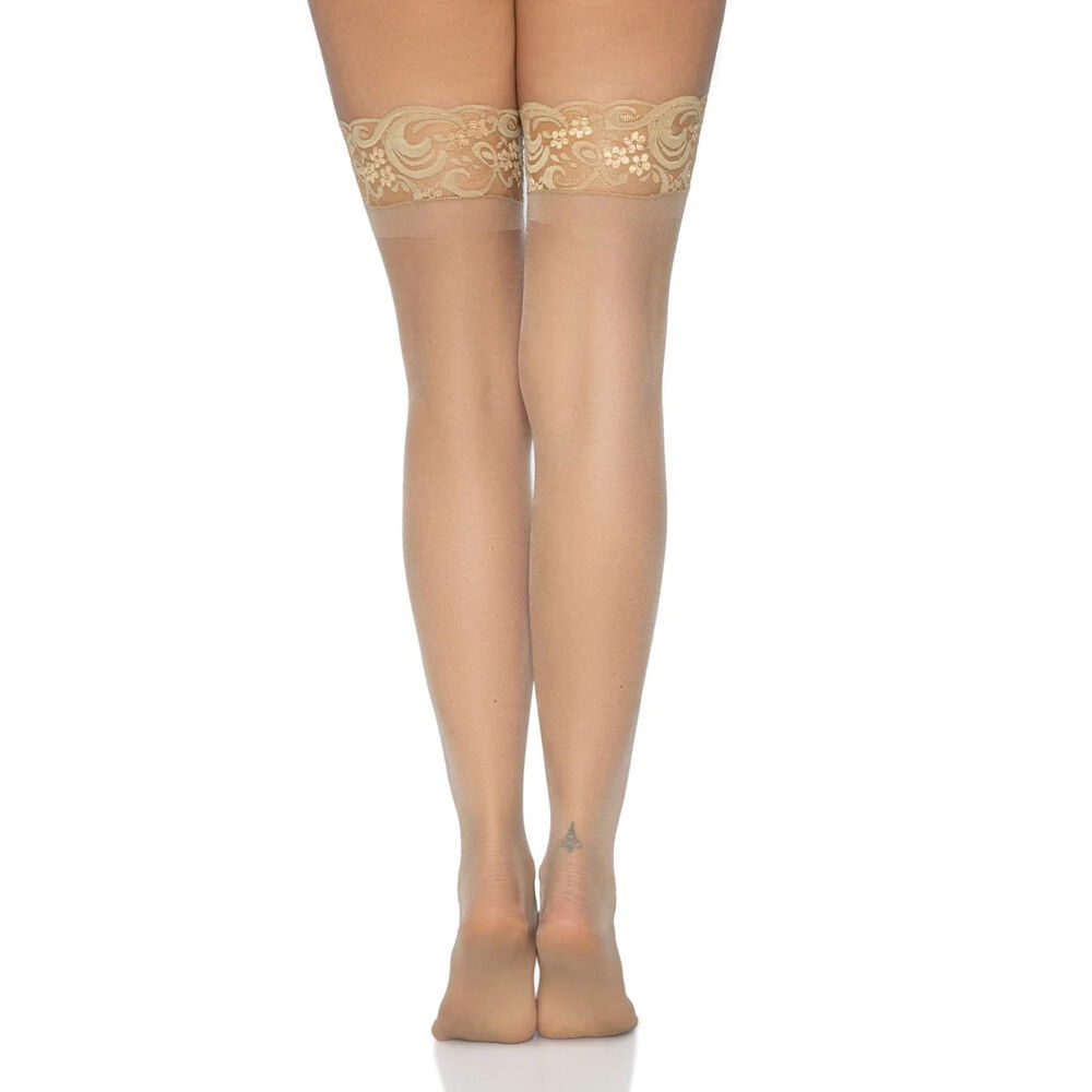 Leg Avenue Stay Up Sheer Thigh Hold Ups Nude UK 6 to 12 image 1