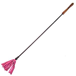 Rouge Garments Riding Crop With Wooden Handle Pink