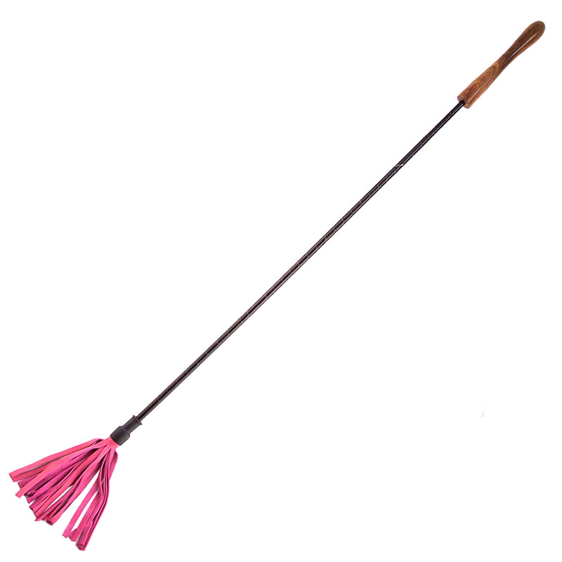 Rouge Garments Riding Crop With Wooden Handle Pink image 1