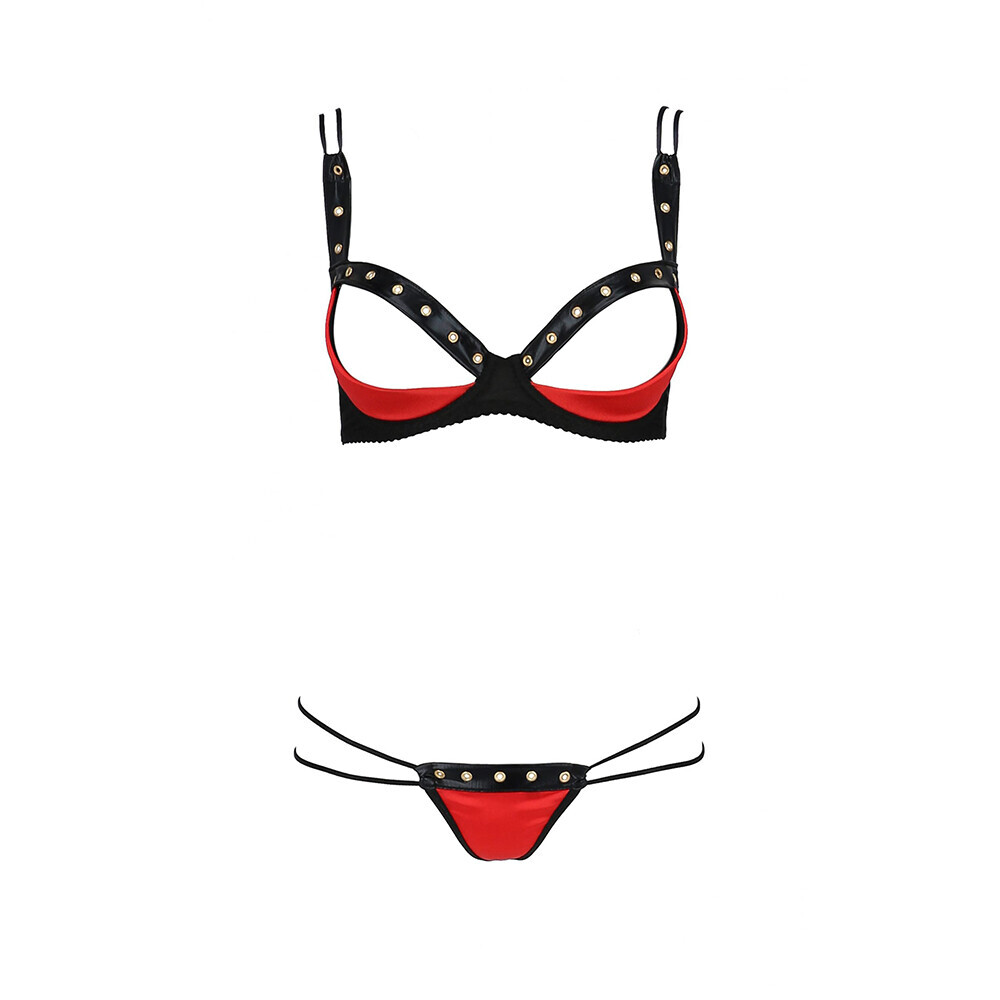 Passion Midori Red And Black Bra Set image 3