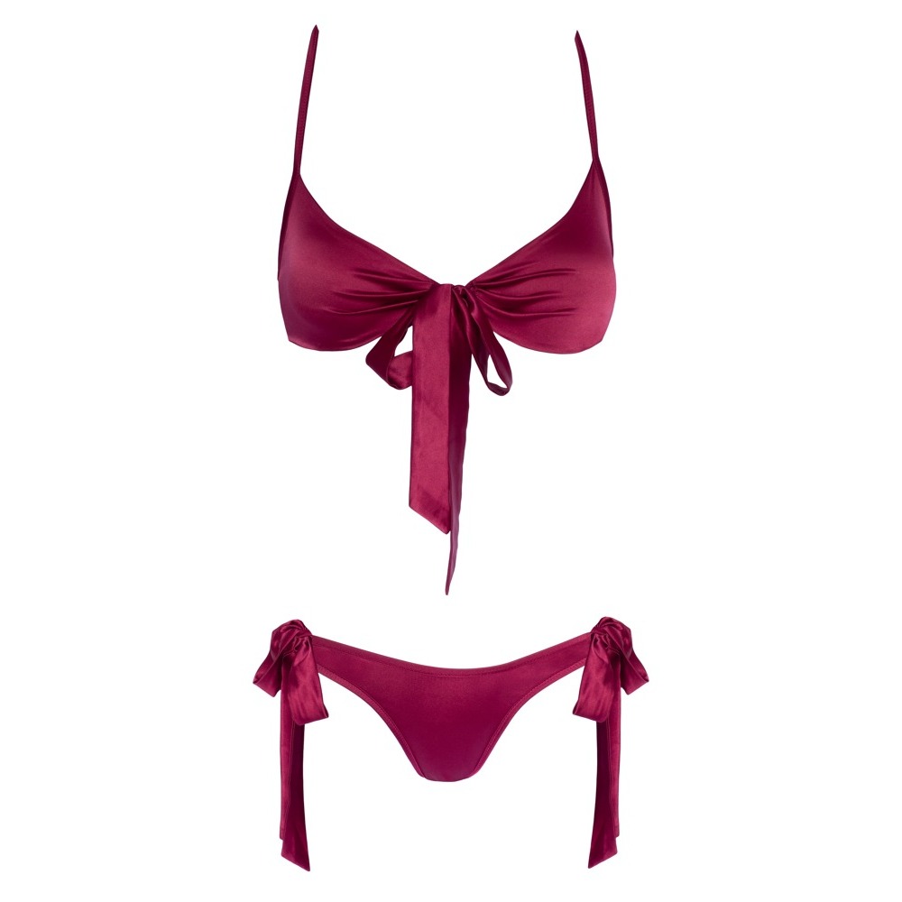 Cottelli Tie Up Bra And Briefs Set Red image 3