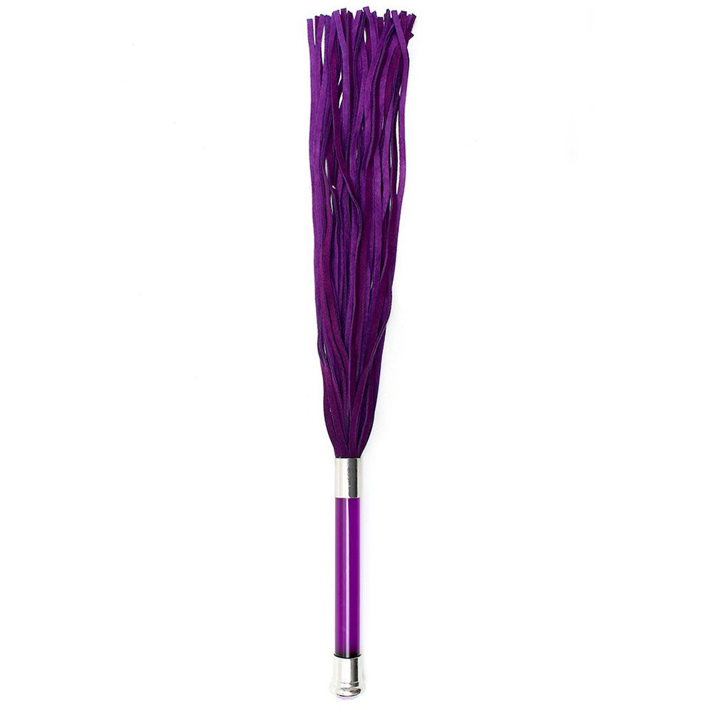 Purple Suede Flogger With Glass Handle And Crystal image 1