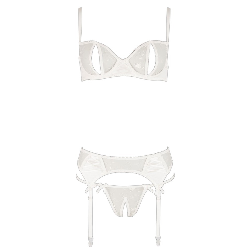 Cottelli Delicate Bra Set White image 3