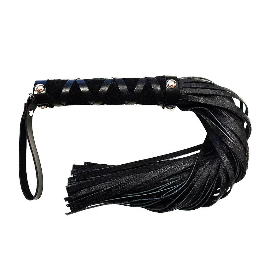 Rouge Short Leather Flogger With Studs image 1