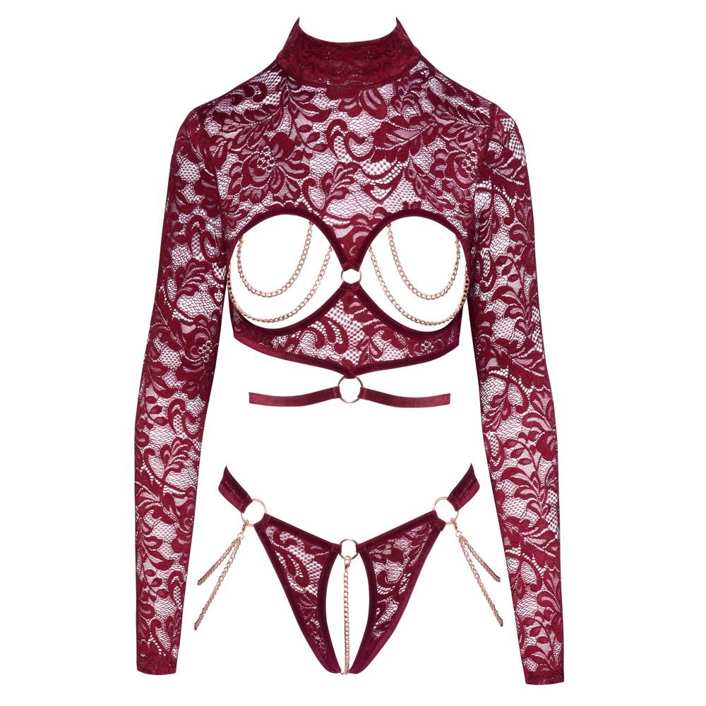 Abierta Fina Open Red Lace Body image 3