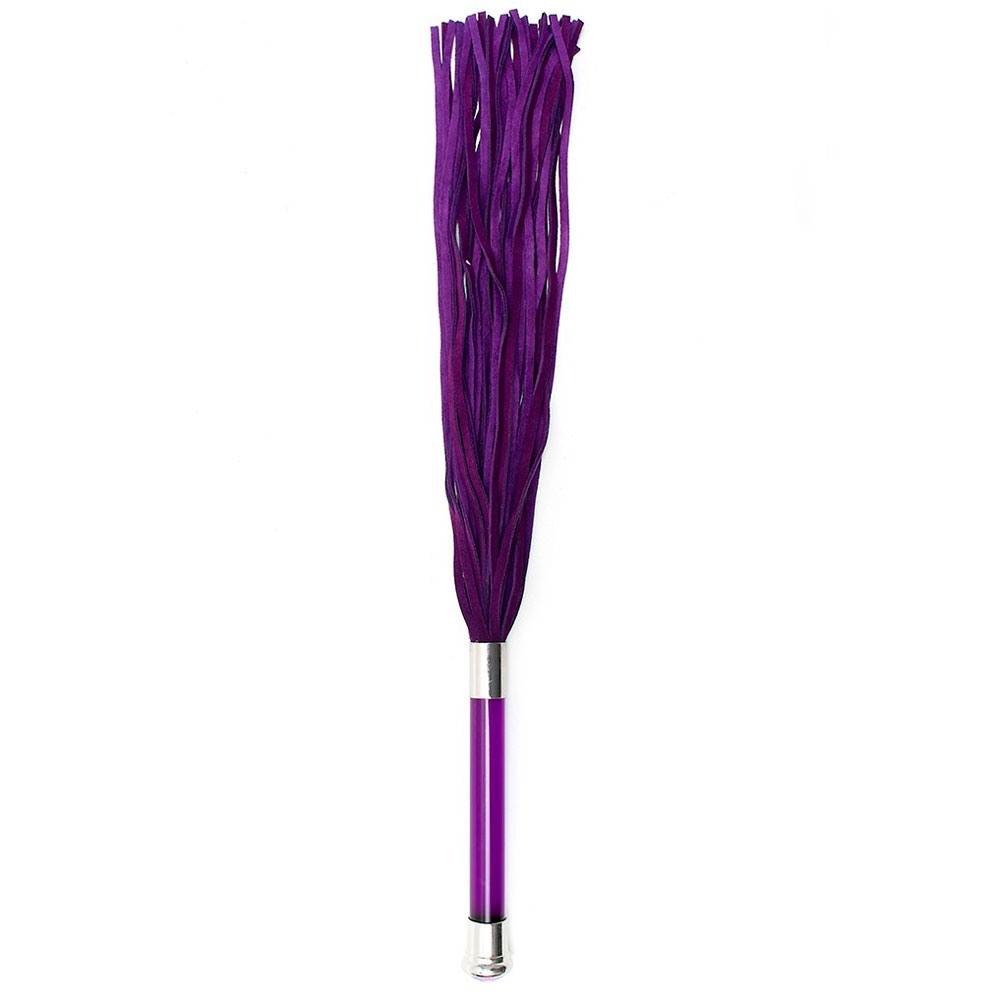 Purple Suede Flogger With Glass Handle And Crystal image 1