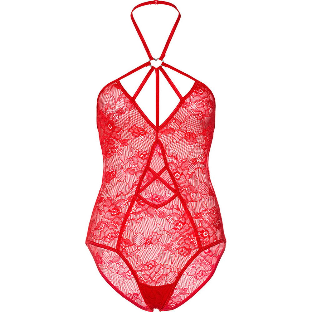 Leg Avenue Teddy with Keyhole Red image 4
