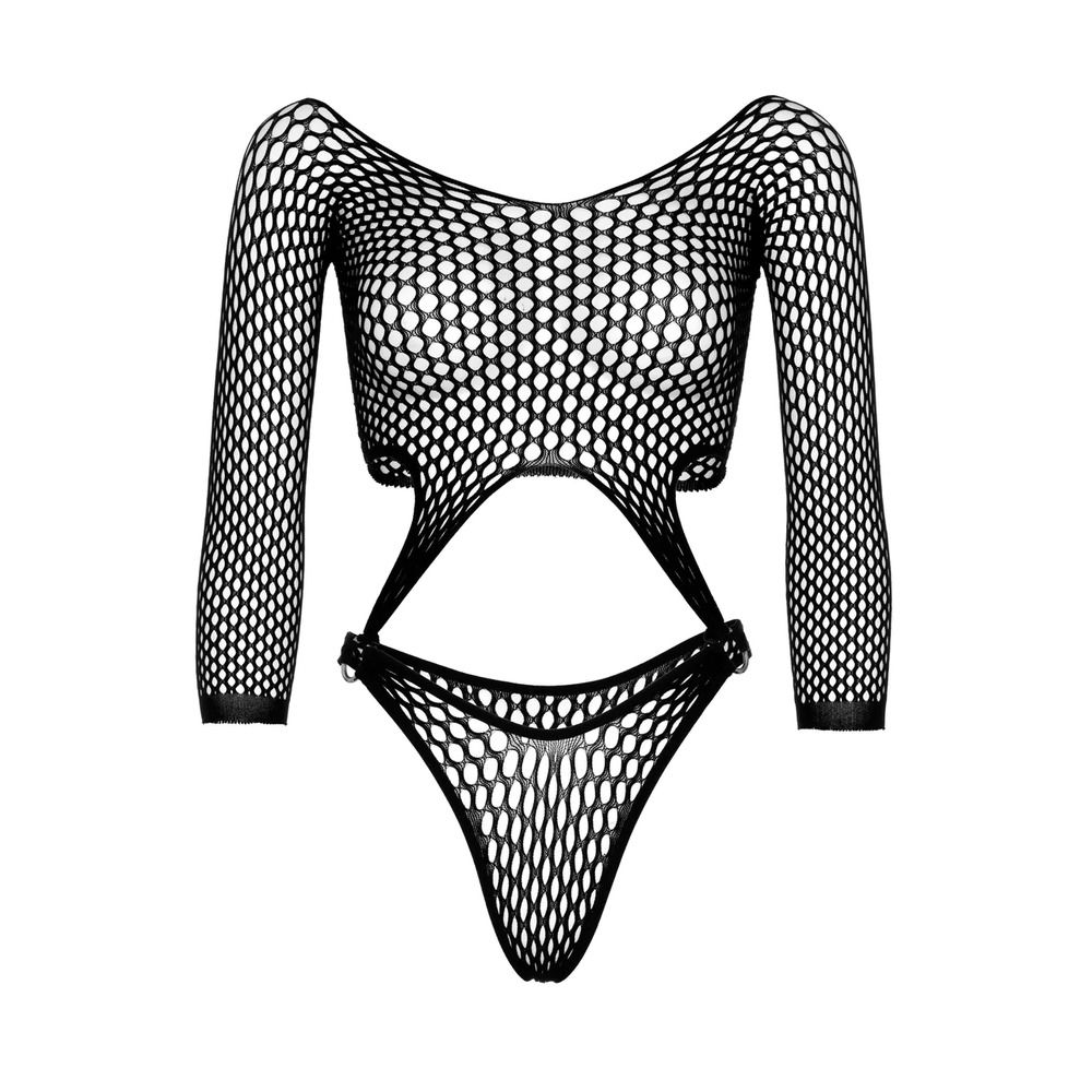 Leg Avenue Top Bodysuit with Thong Black UK 6 to 12 image 4