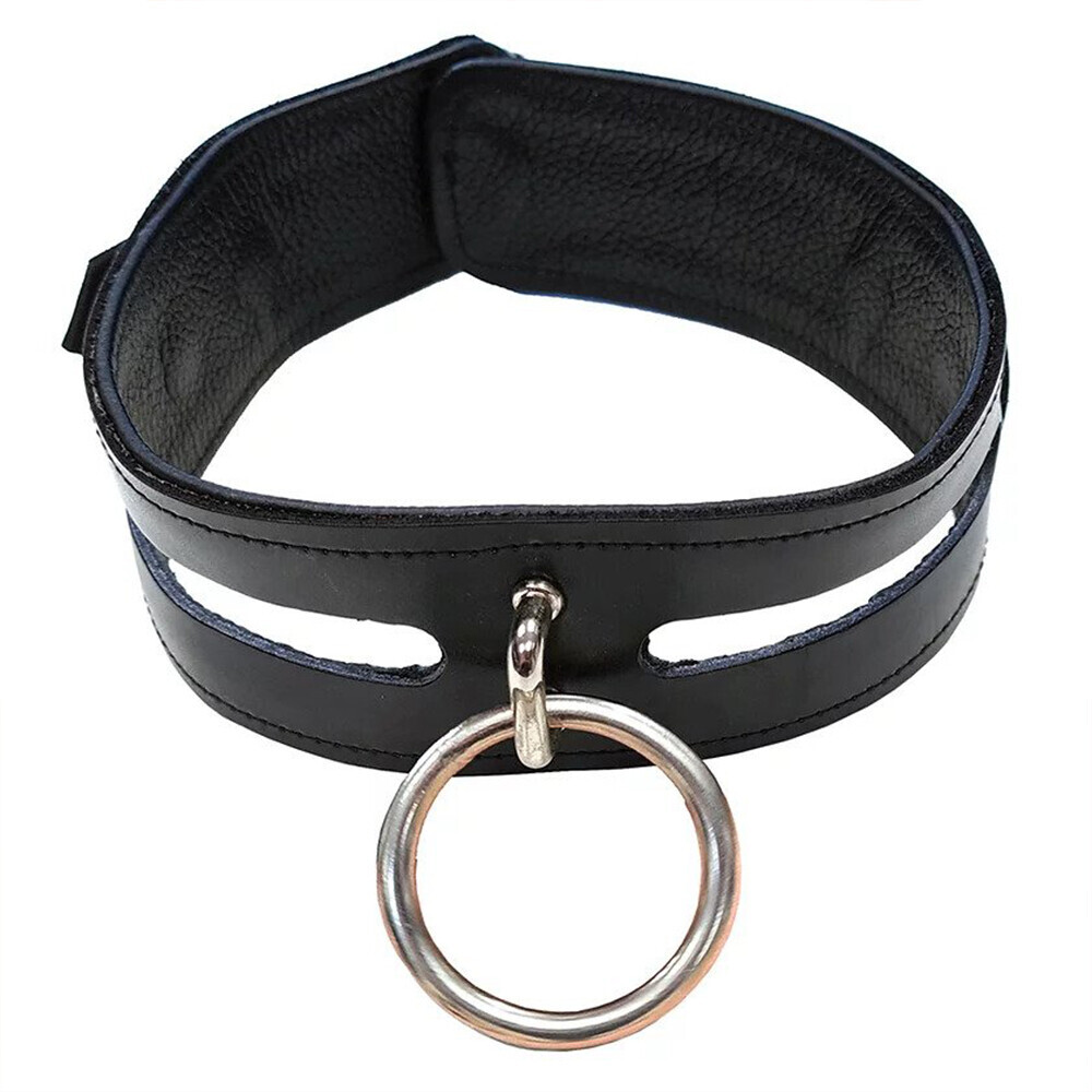 Rouge Garments Leather Fashion Bondage Collar Black image 1