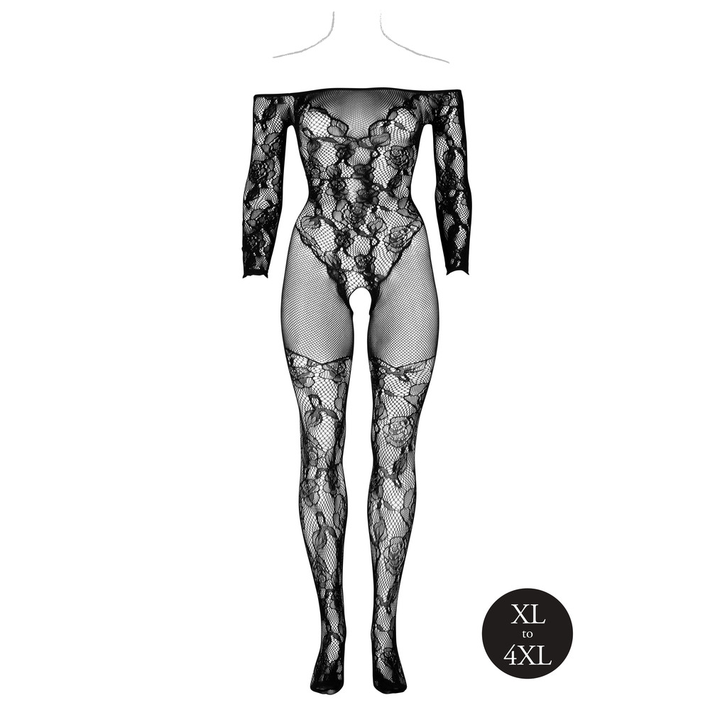 Le Desir Bodystocking With Off Shoulder Long Sleeves image 3