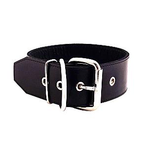 Rouge Garments 50mm Plain Black Leather Collar