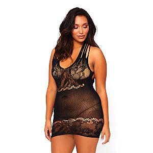 Leg Avenue Floral Lace Opaque Mini Dress UK 14 to 18