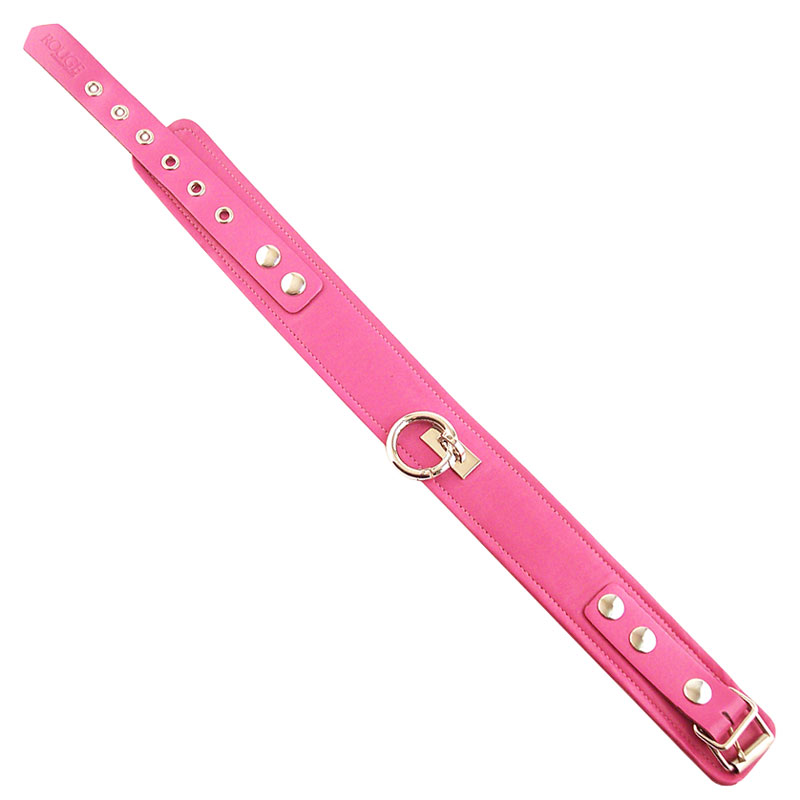 Rouge Garments Plain Pink Leather Collar image 1