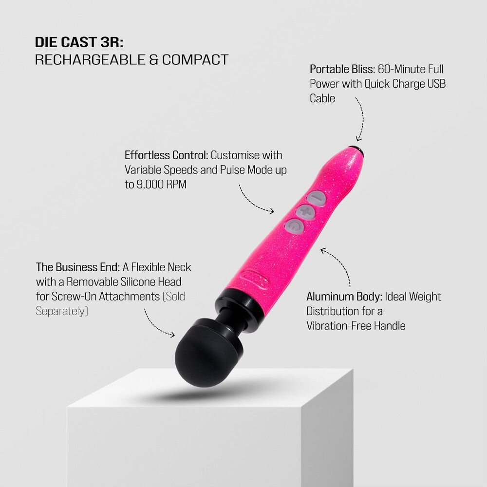 Doxy Die Cast Wand Rechargeable HOT PINK image 4