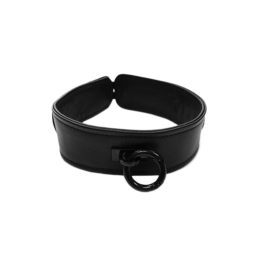 Rouge Garments Plain Black Leather Collar image 1