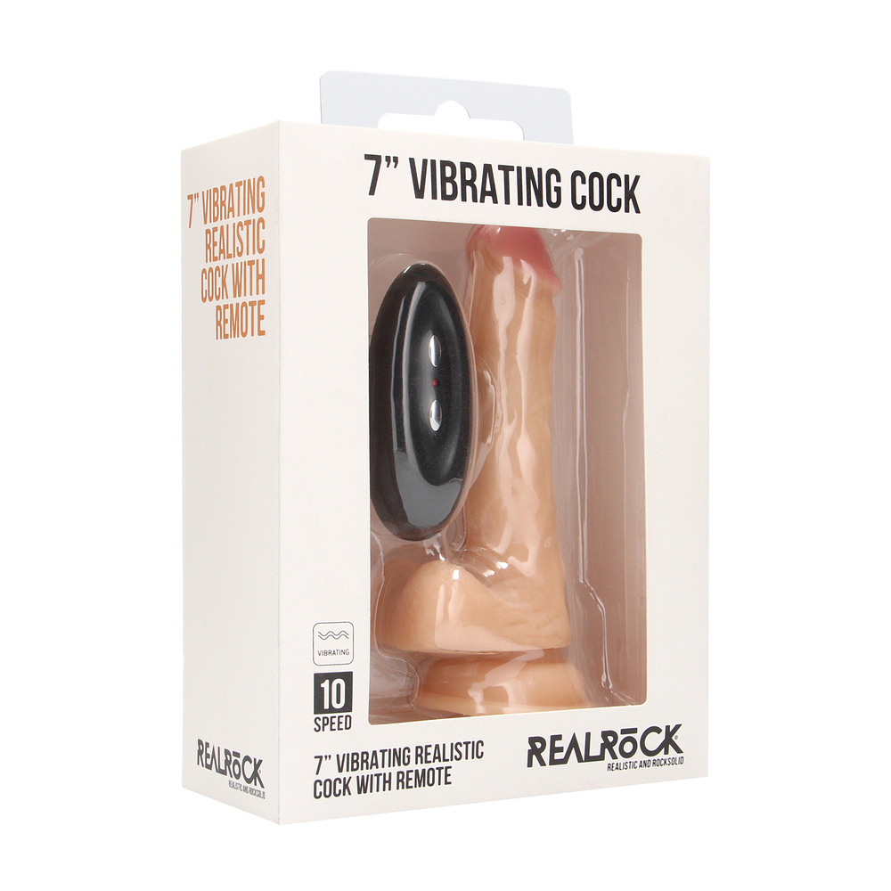 RealRock 7 Inch Vibrating Realistic Cock With Scrotum image 2