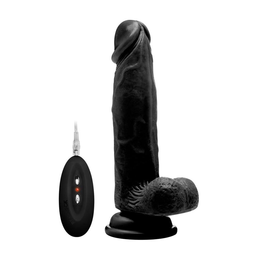 RealRock 8 Inch Vibrating Realistic Cock With Scrotum image 1