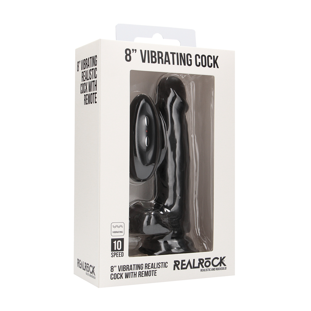 RealRock 8 Inch Vibrating Realistic Cock With Scrotum image 4