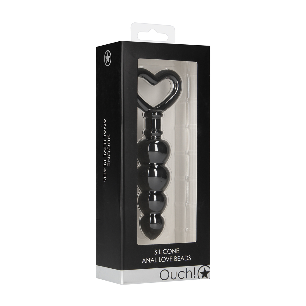 Ouch Silicone Anal Love Beads Black image 4