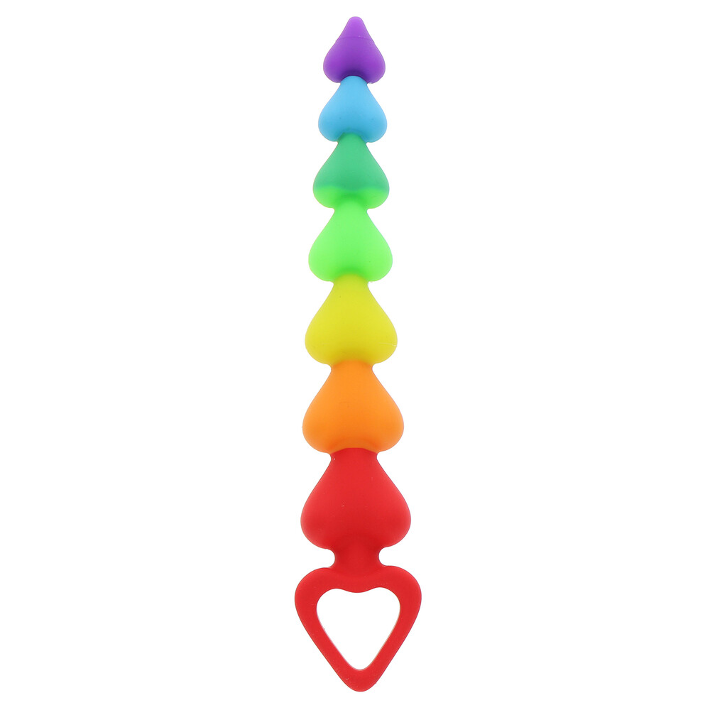 ToyJoy Rainbow Heart Anal Beads image 1