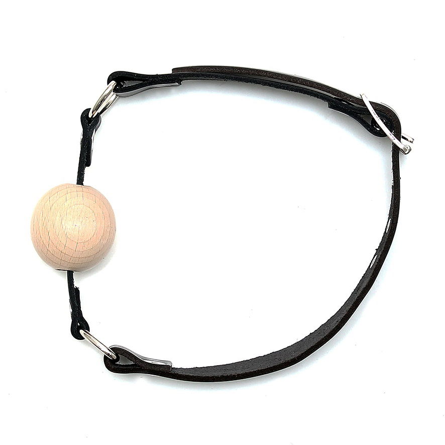 Leather Gag With Wooden Ball image 2