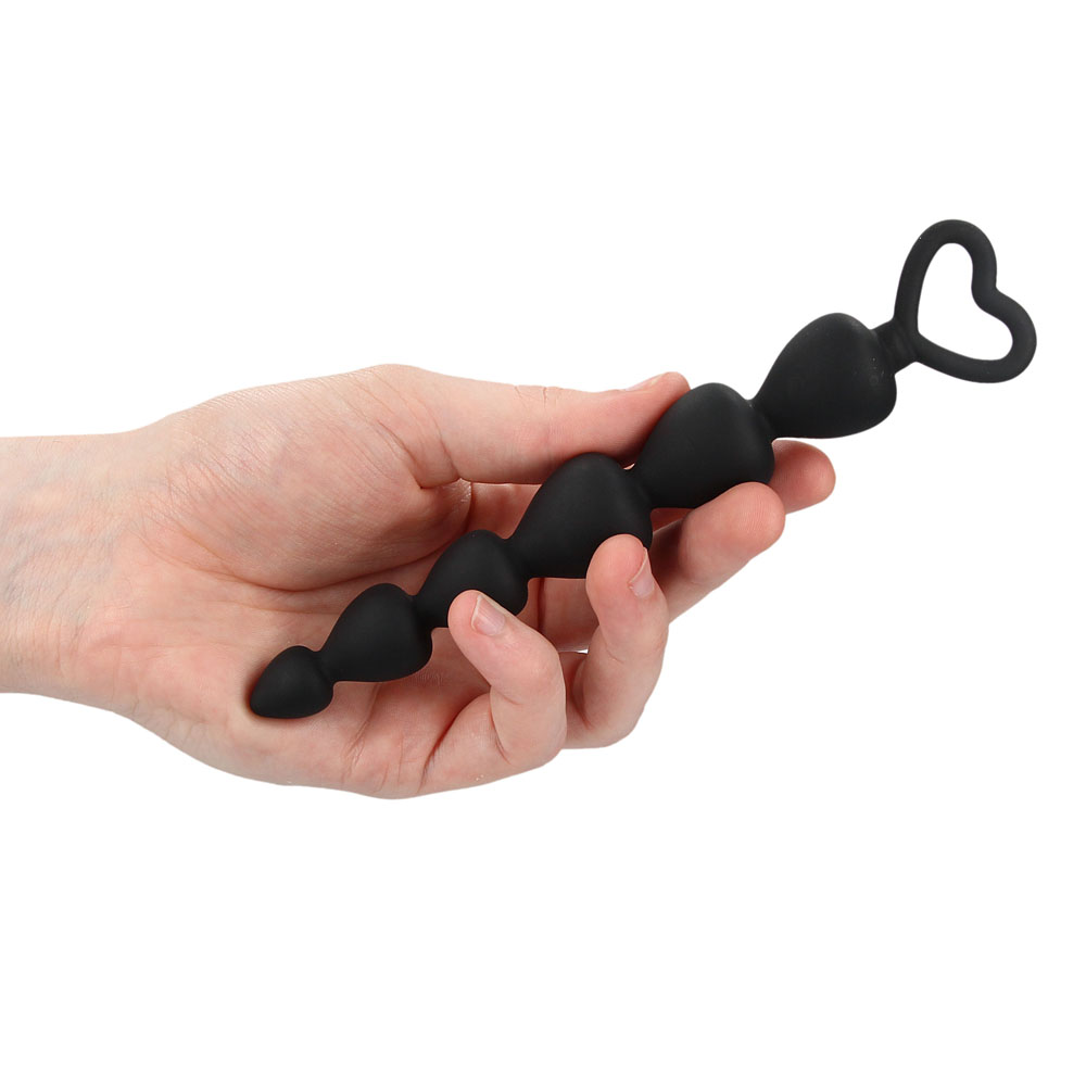 Black Silicone Anal Beads image 2