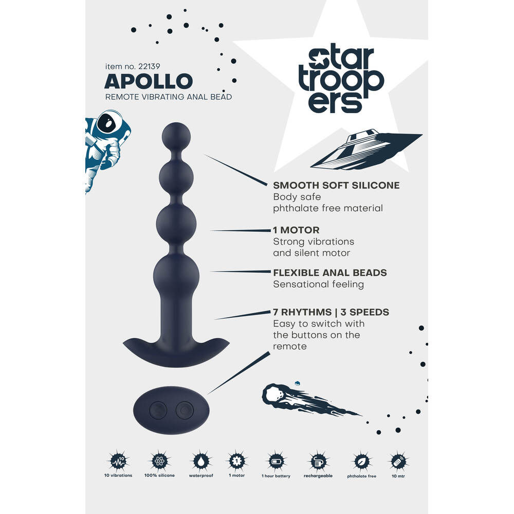 Startroopers Apollo Remote Vibrating Anal Beads image 3