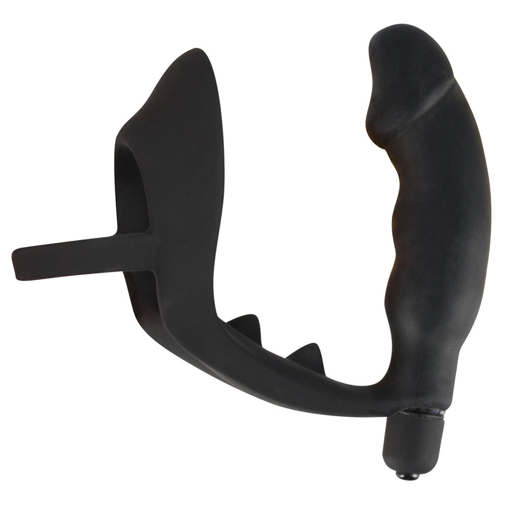 Black Velvets Cock Ring And Vibrating Anal Plug image 1