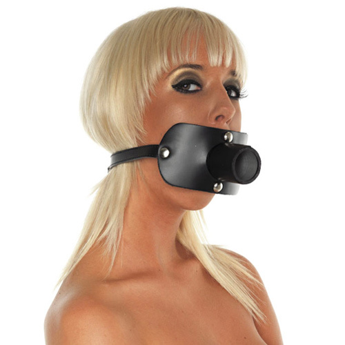 Leather Gag With Urine Tube image 3