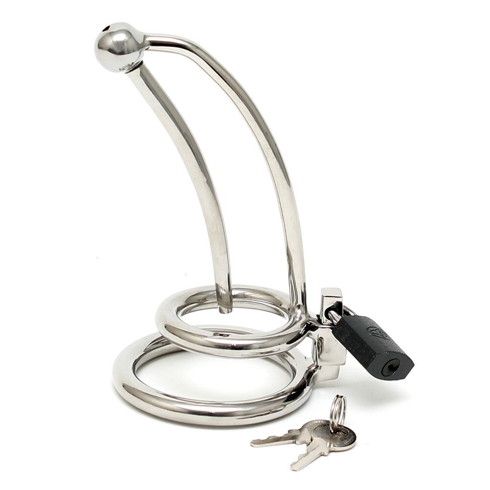 Chastity Penis Lock Curved With Urethral Tube image 1