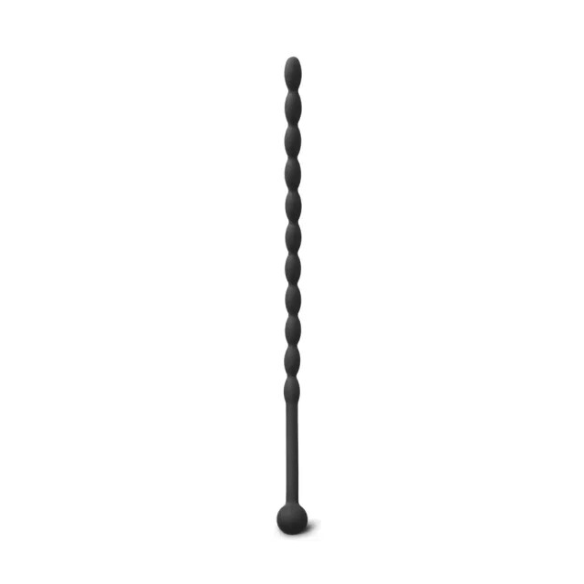 6 Inch Black Silicone Beaded Penis Sound Plug image 1