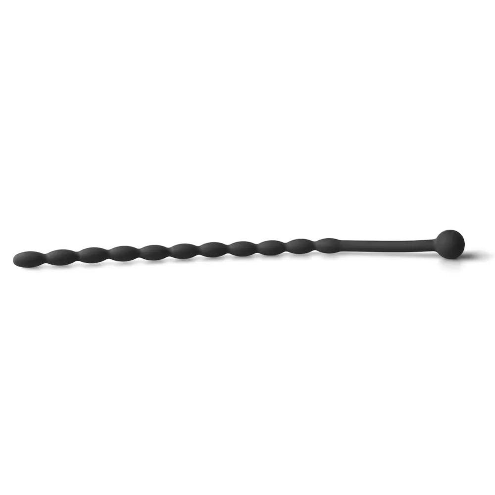 6 Inch Black Silicone Beaded Penis Sound Plug image 3