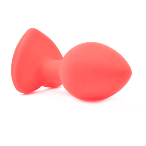 Small Heart Shaped Diamond Base Red Butt Plug image 2