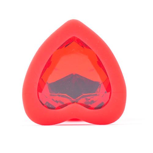 Small Heart Shaped Diamond Base Red Butt Plug image 3