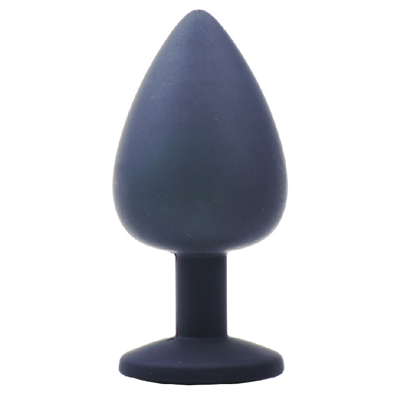 Large Black Jewelled Silicone Butt Plug image 2