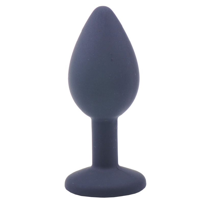 Small Black Jewelled Silicone Butt Plug image 2