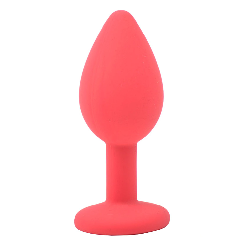 Small Red Jewelled Silicone Butt Plug image 2