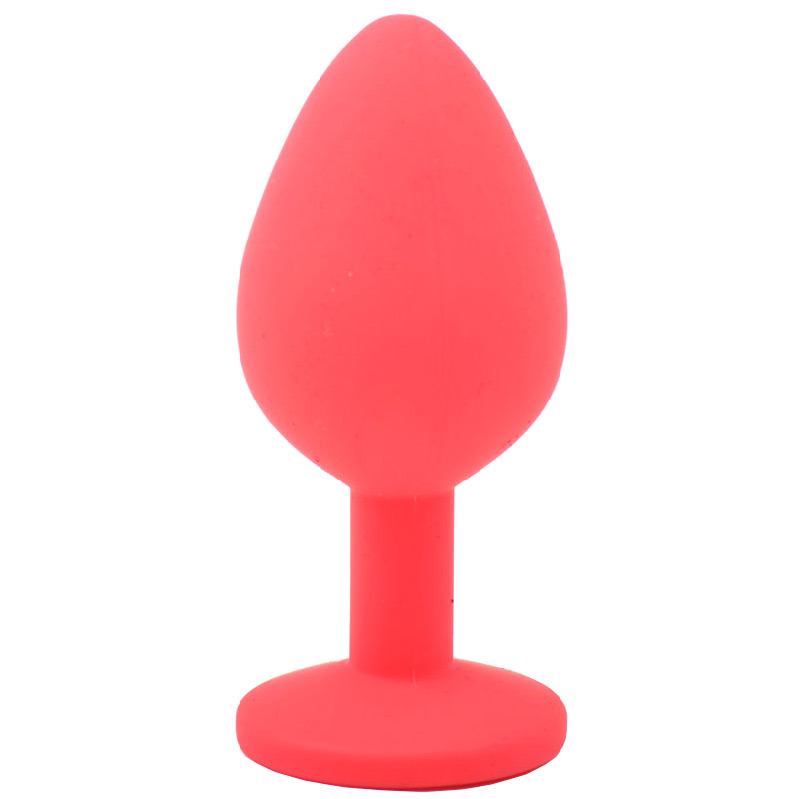 Medium Red Jewelled Silicone Butt Plug image 2