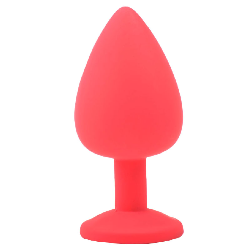 Large Red Jewelled Silicone Butt Plug image 2