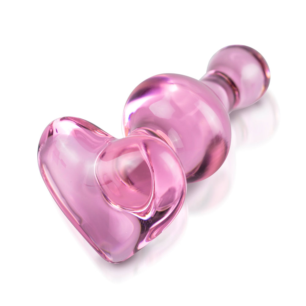 Icicles No.75 Pink Heart Glass Butt Plug image 1